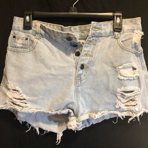 SHEIN RIPPED SHORTS